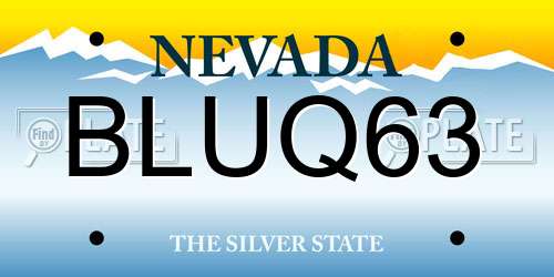 BLUQ63 Nevada License Plate