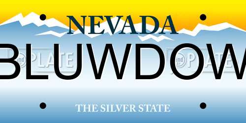 BLUWDOW Nevada License Plate