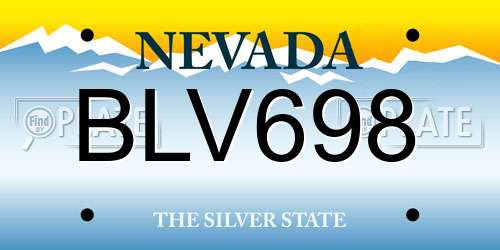 BLV698 Nevada License Plate
