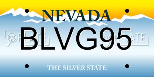 BLVG95 Nevada License Plate