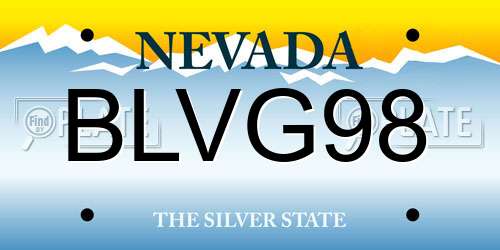 BLVG98 Nevada License Plate