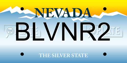 BLVNR2 Nevada License Plate