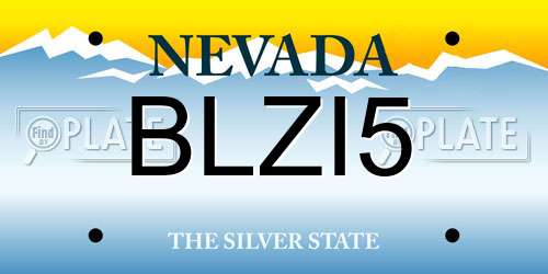 BLZI5 Nevada License Plate