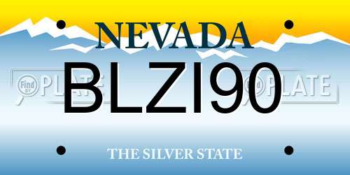 BLZI90 Nevada License Plate