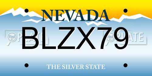 BLZX79 Nevada License Plate