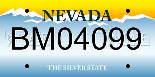 BM04099 Nevada License Plate