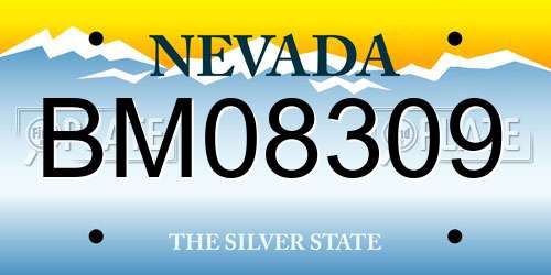 BM08309 Nevada License Plate