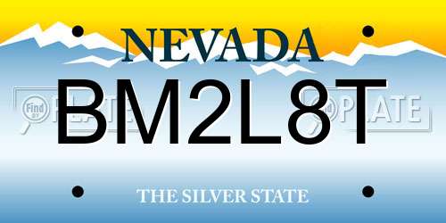 BM2L8T Nevada License Plate