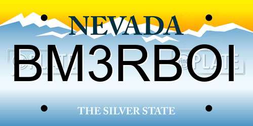 BM3RBOI Nevada License Plate