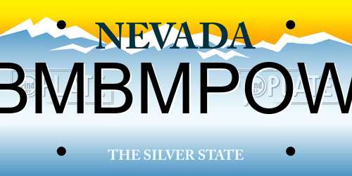 BMBMPOW Nevada License Plate
