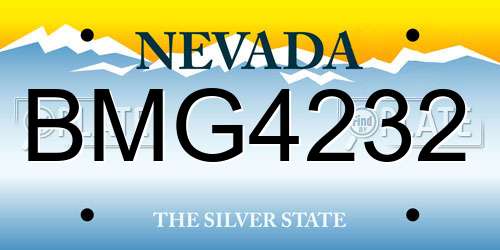 BMG4232 Nevada License Plate