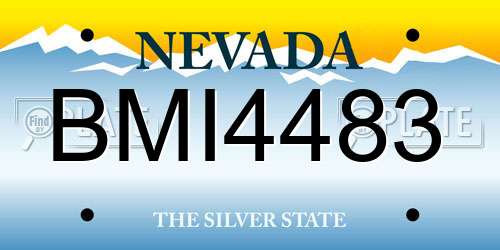 BMI4483 Nevada License Plate