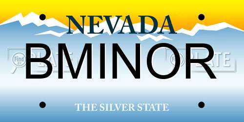 BMINOR Nevada License Plate