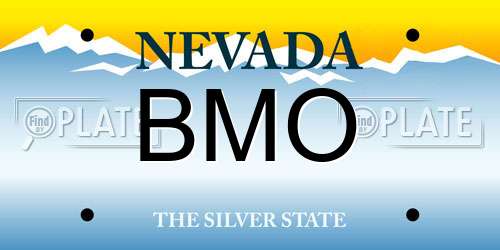 BMO Nevada License Plate