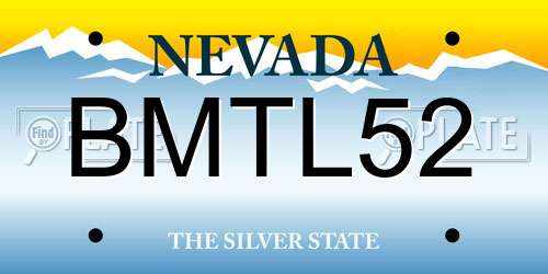 BMTL52 Nevada License Plate
