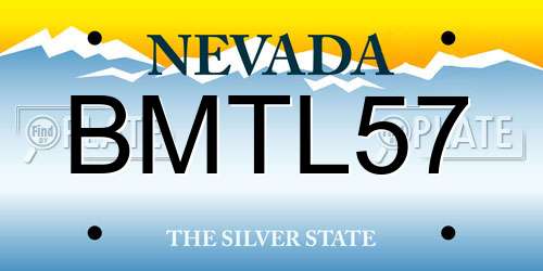 BMTL57 Nevada License Plate