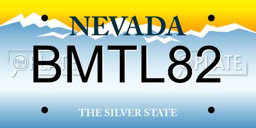 BMTL82 Nevada License Plate