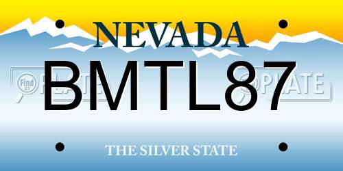 BMTL87 Nevada License Plate
