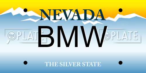 BMW Nevada License Plate
