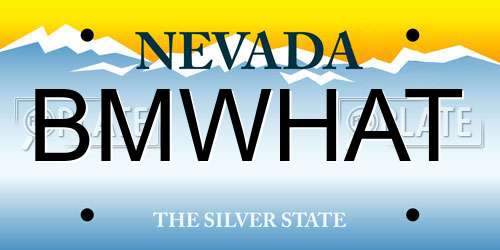 BMWHAT Nevada License Plate