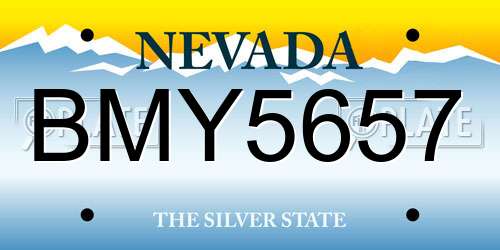 BMY5657 Nevada License Plate