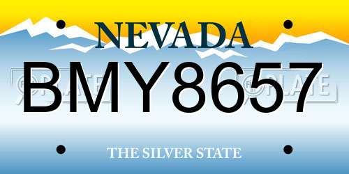 BMY8657 Nevada License Plate