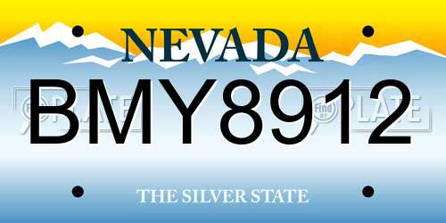 BMY8912 Nevada License Plate