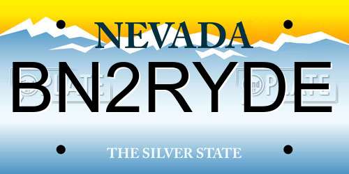 BN2RYDE Nevada License Plate