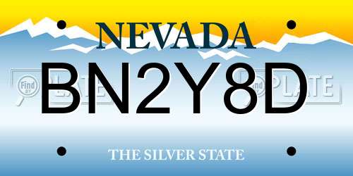 BN2Y8D Nevada License Plate