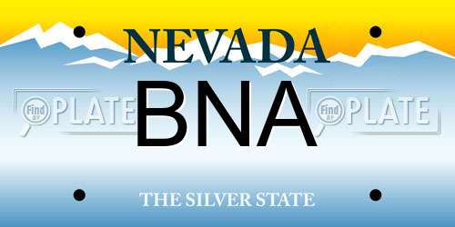 BNA Nevada License Plate