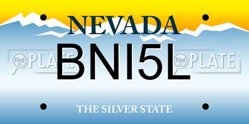 BNI5L Nevada License Plate