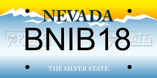 BNIB18 Nevada License Plate