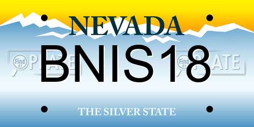 BNIS18 Nevada License Plate