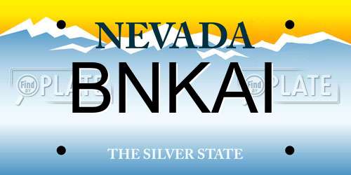 BNKAI Nevada License Plate