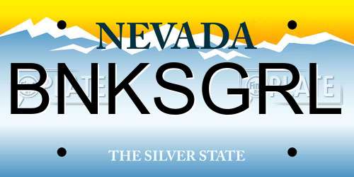 BNKSGRL Nevada License Plate