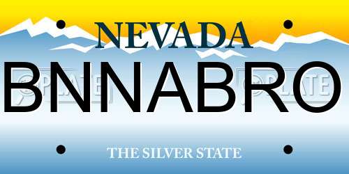 BNNABRO Nevada License Plate