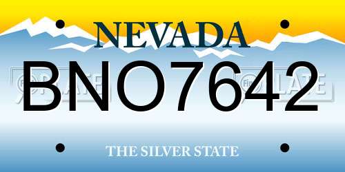BNO7642 Nevada License Plate