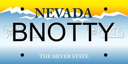 BNOTTY Nevada License Plate