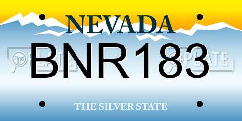 BNR183 Nevada License Plate