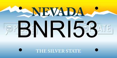 BNRI53 Nevada License Plate