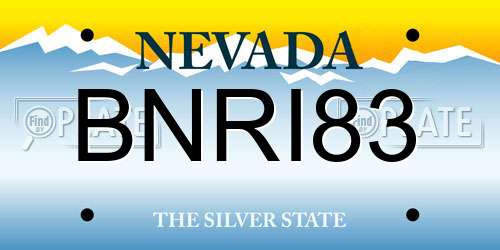 BNRI83 Nevada License Plate