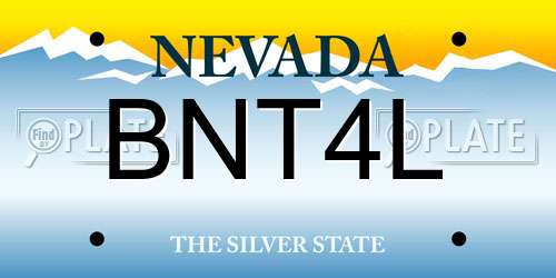 BNT4L Nevada License Plate