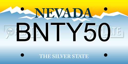 BNTY50 Nevada License Plate