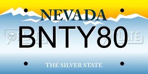 BNTY80 Nevada License Plate