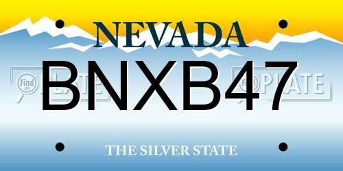 BNXB47 Nevada License Plate