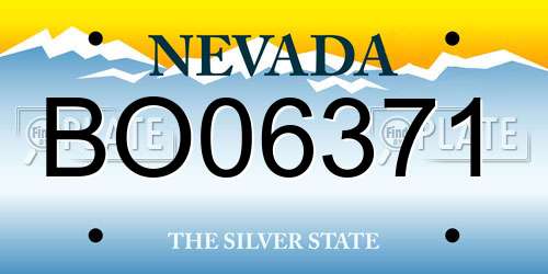 BO06371 Nevada License Plate