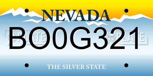 BO0G321 Nevada License Plate