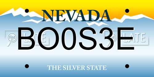 BO0S3E Nevada License Plate