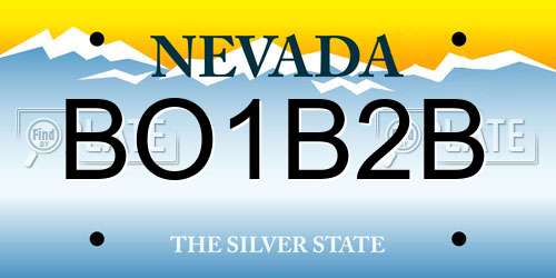 BO1B2B Nevada License Plate