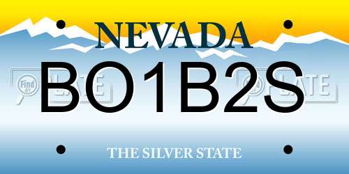 BO1B2S Nevada License Plate
